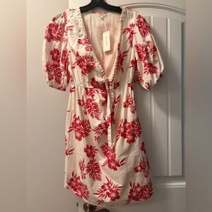 Ladies Sim and Sam pink and white key hole dress